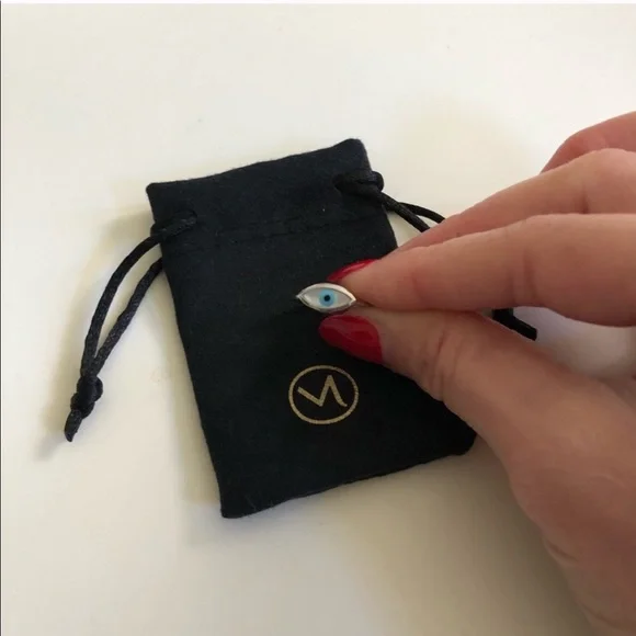 ISO Mejuri Evil Eye Ring Silver Size 6 - Picture 2 of 3